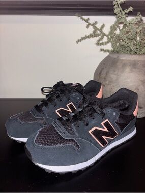 New Balance Black Sneakers with Pink Accents